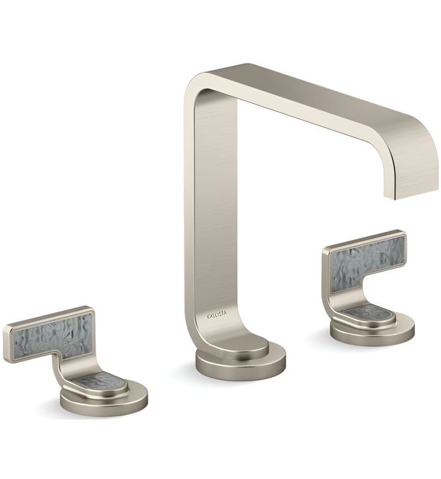 Vòi chậu rửa mặt màu đen tay cầm sóng xám Kallista P34231-SGW-PGP