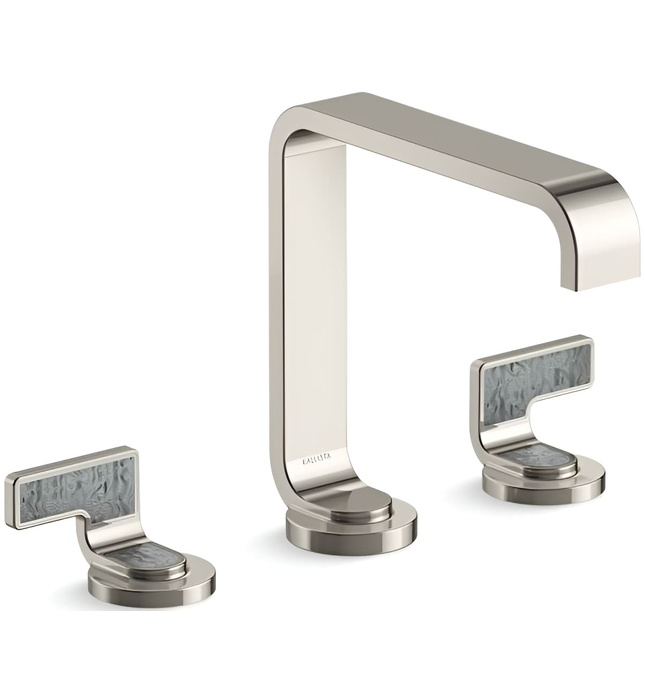 Vòi chậu rửa mặt màu đen tay cầm sóng xám Kallista P34231-SGW-PGP