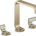 Vòi chậu rửa mặt màu đen tay cầm sóng trắng Kallista P34231-TWW-PGP