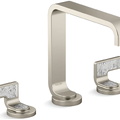 Vòi chậu rửa mặt màu đen tay cầm sóng trắng Kallista P34231-TWW-PGP