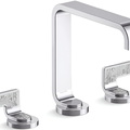 Vòi chậu rửa mặt màu đen tay cầm sóng trắng Kallista P34231-TWW-PGP