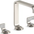 Vòi chậu rửa mặt màu đen tay cầm sóng trắng Kallista P34231-TWW-PGP
