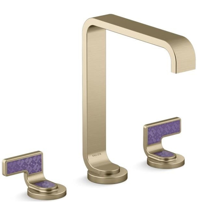 Vòi lavabo thân cao màu nickel tay cầm kim cương tím Kallista P34232-DVD-SN