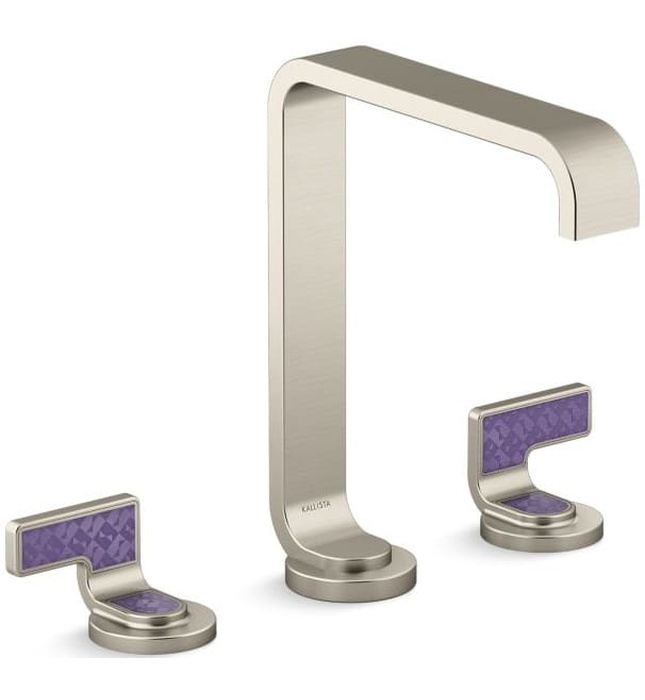 Vòi lavabo thân cao màu chrome tay cầm kim cương tím Kallista P34232-DVD-CP