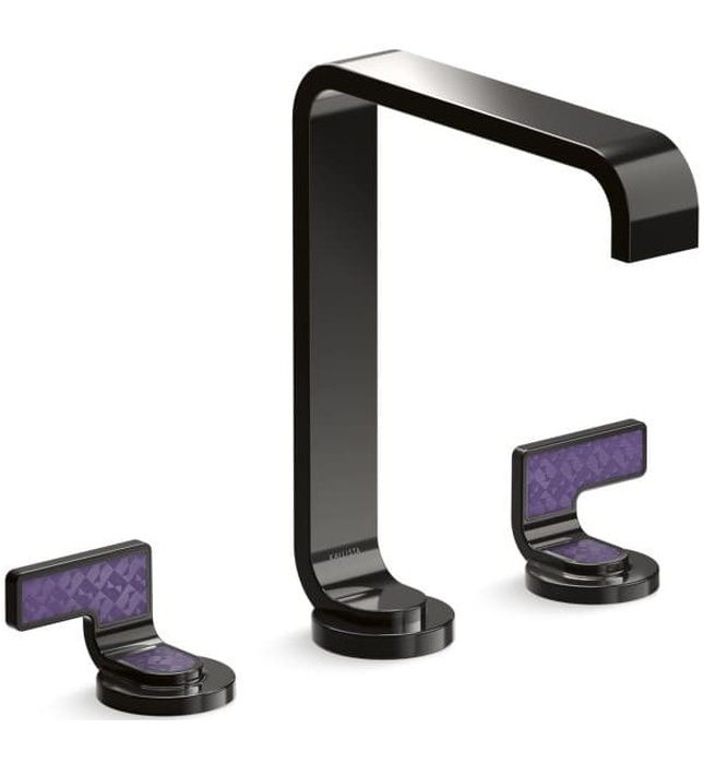 Vòi lavabo thân cao màu nickel tay cầm kim cương tím Kallista P34232-DVD-BN