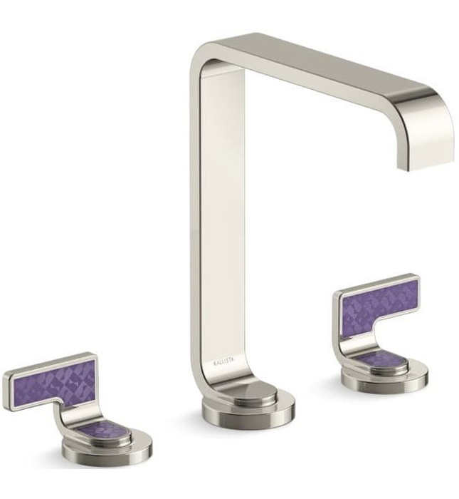 Vòi lavabo thân cao màu chrome tay cầm kim cương tím Kallista P34232-DVD-CP