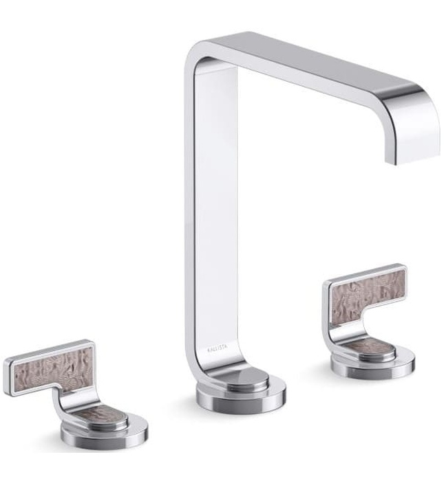 Vòi lavabo thân cao màu đen tay cầm sóng bụi nhẹ Kallista P34232-LDW-PGP