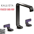 Vòi lavabo thân cao màu đen tay cầm kim cương tím Kallista P34232-DVD-PGP