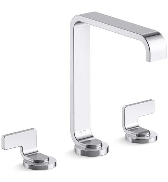 Vòi lavabo thân cao màu nickel tay cầm trơn Kallista P34232-LV-SN