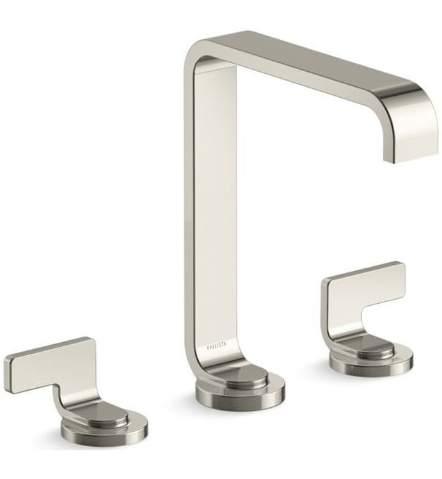 Vòi lavabo thân cao màu vàng tay cầm trơn Kallista P34232-LV-BAF