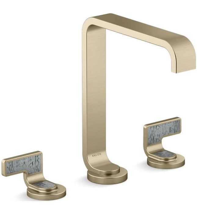 Vòi lavabo thân cao màu nickel tay cầm sóng xám Kallista P34232-SGW-SN