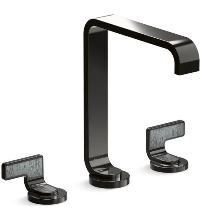 Vòi lavabo thân cao màu nickel tay cầm sóng xám Kallista P34232-SGW-BN