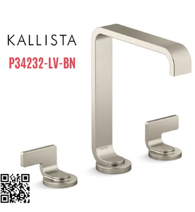 Vòi lavabo thân cao màu nickel tay cầm trơn Kallista P34232-LV-BN