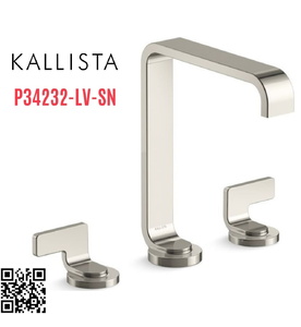 Vòi lavabo thân cao màu nickel tay cầm trơn Kallista P34232-LV-SN