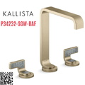 Vòi lavabo thân cao màu vàng tay cầm sóng xám Kallista P34232-SGW-BAF