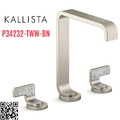 Vòi lavabo thân cao màu nickel tay cầm sóng trắng Kallista P34232-TWW-BN