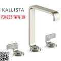 Vòi lavabo thân cao màu nickel tay cầm sóng trắng Kallista P34232-TWW-SN