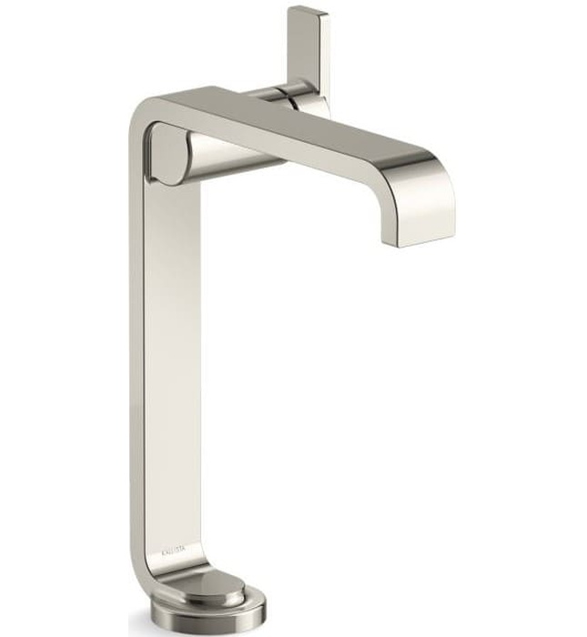 Vòi chậu rửa mặt 1 chân thân cao màu nickel Kallista P34233-00-SN