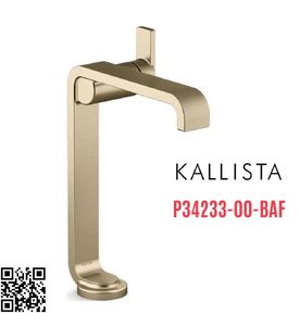 Vòi chậu rửa mặt 1 chân thân cao màu vàng Kallista P34233-00-BAF