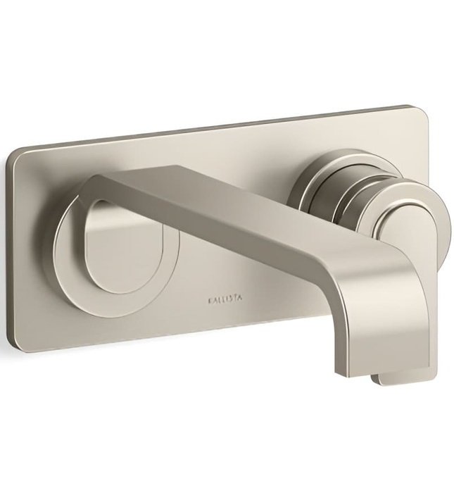 Vòi chậu rửa mặt âm tường 1 đường lạnh màu nickel Kallista P34235-00-SN