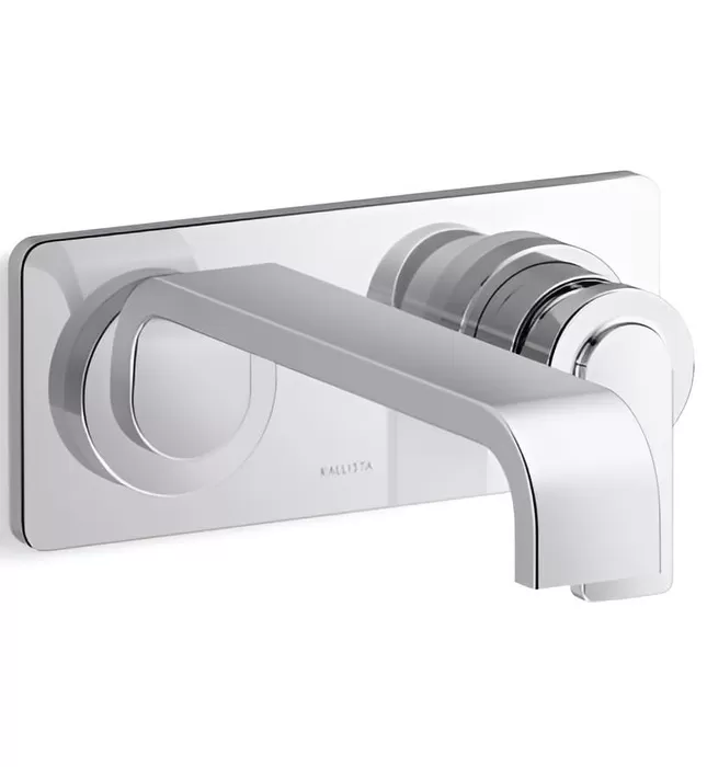 Vòi chậu rửa mặt âm tường 1 đường lạnh màu nickel Kallista P34235-00-SN