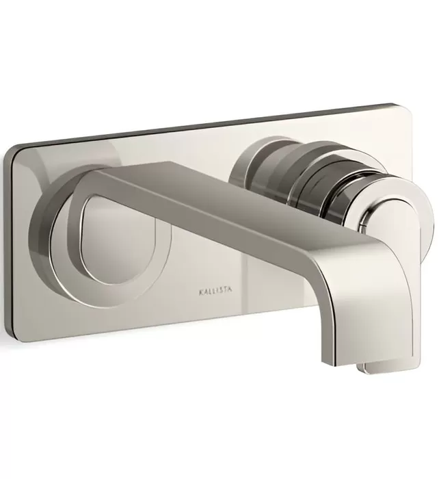 Vòi chậu rửa mặt âm tường 1 đường lạnh màu nickel Kallista P34235-00-SN