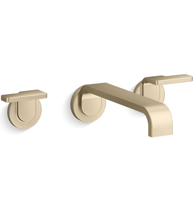 Vòi chậu rửa mặt âm tường nóng lạnh màu đen Kallista P34236-LV-PGP