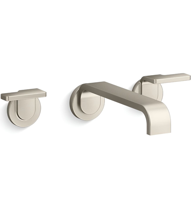 Vòi chậu rửa mặt âm tường nóng lạnh màu đen Kallista P34236-LV-PGP