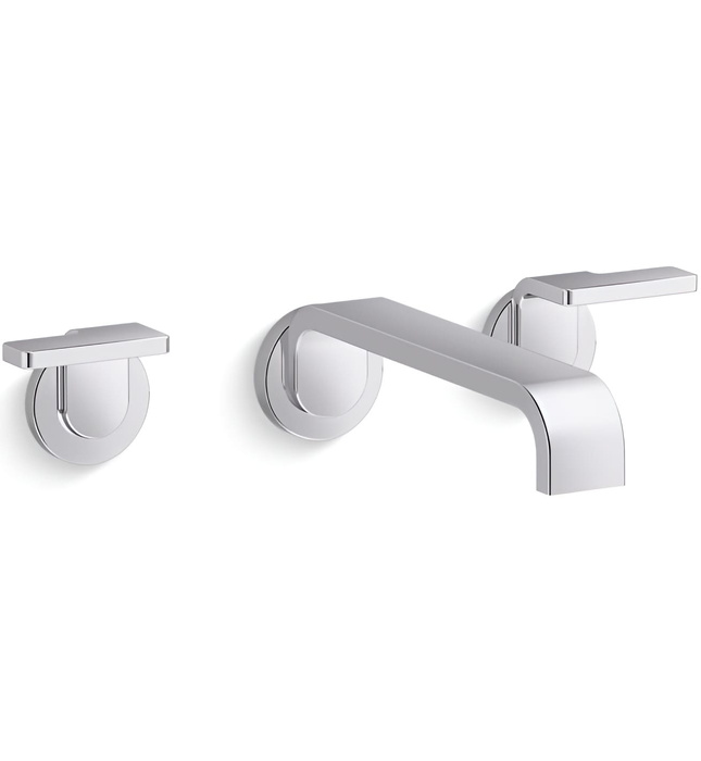 Vòi chậu rửa mặt âm tường nóng lạnh màu đen Kallista P34236-LV-PGP