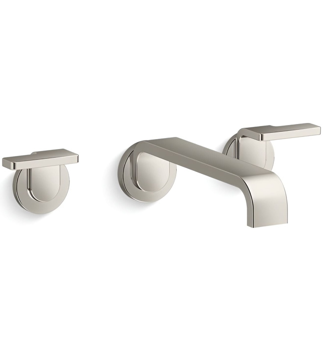 Vòi chậu rửa mặt âm tường nóng lạnh màu đen Kallista P34236-LV-PGP