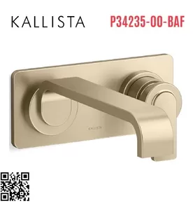 Vòi chậu rửa mặt âm tường 1 đường lạnh màu vàng Kallista P34235-00-BAF