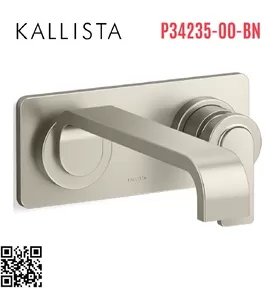 Vòi chậu rửa mặt âm tường 1 đường lạnh màu nickel Kallista P34235-00-BN