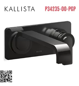Vòi chậu rửa mặt âm tường 1 đường lạnh màu đen Kallista P34235-00-PGP