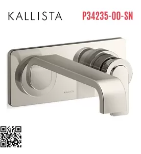 Vòi chậu rửa mặt âm tường 1 đường lạnh màu nickel Kallista P34235-00-SN