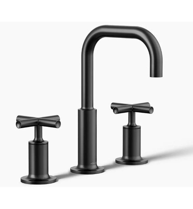 Vòi chậu rửa nóng lạnh 3 chân Purist Kohler K-14406-3-BL