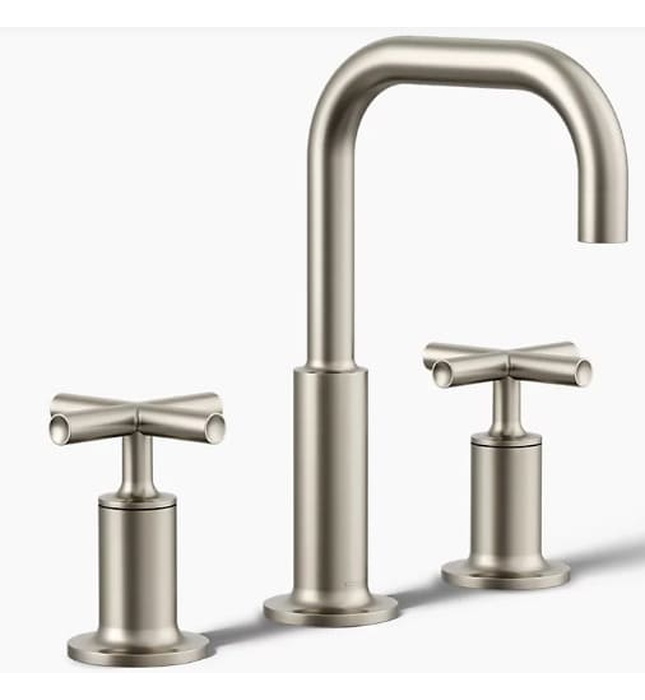 Vòi chậu rửa nóng lạnh 3 chân Purist Kohler K-14406-3-BN