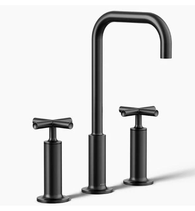 Vòi chậu rửa nóng lạnh 3 chân Purist Kohler K-14408-3-BL