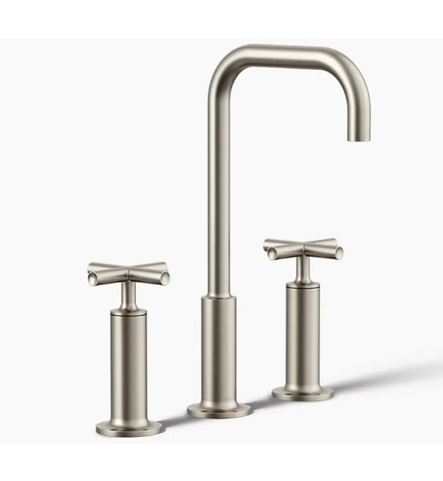 Vòi chậu rửa nóng lạnh 3 chân Purist Kohler K-14408-3-BN