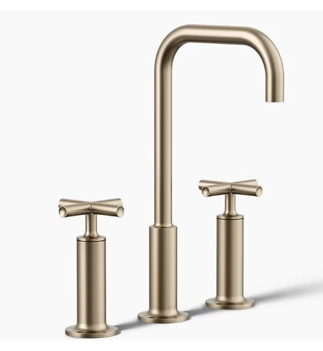 Vòi chậu rửa nóng lạnh 3 chân Purist Kohler K-14408-3-BV