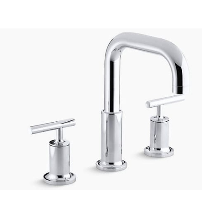 Vòi chậu rửa nóng lạnh 3 chân Purist Kohler K-14428T-4-BGD