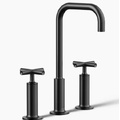 Vòi chậu rửa nóng lạnh 3 chân Purist Kohler K-14408-3-BL