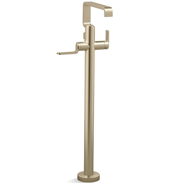 Vòi bồn tắm gắn sàn 1 lỗ nóng lạnh màu đen Kallista P34238-LV-PGP