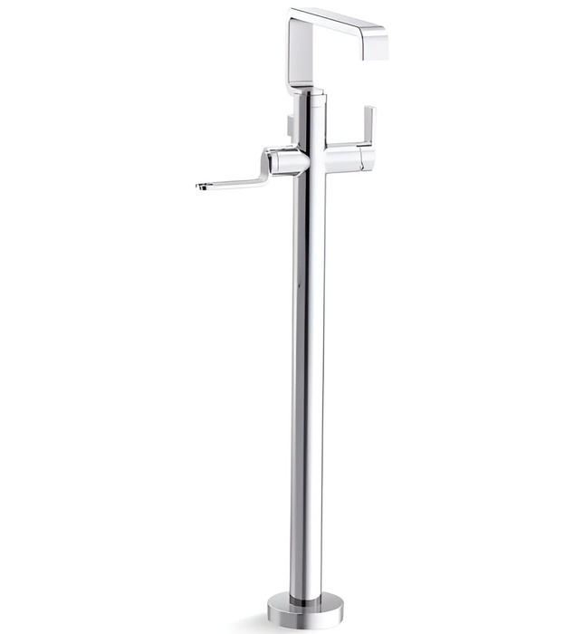 Vòi bồn tắm gắn sàn 1 lỗ nóng lạnh màu chrome Kallista P34238-LV-CP