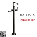 Vòi bồn tắm gắn sàn 1 lỗ nóng lạnh màu đen Kallista P34238-LV-PGP