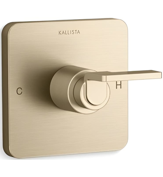 Mặt nạ điều chỉnh nhiệt độ sen tắm màu vàng Kallista P34242-LV-BAF