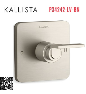 Mặt nạ điều chỉnh nhiệt độ sen tắm màu nickel Kallista P34242-LV-BN