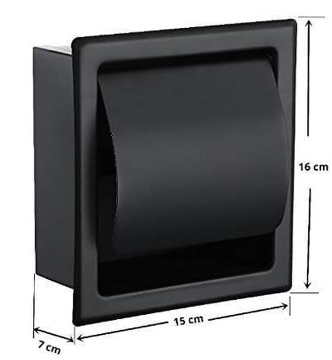 Hộp đựng giấy âm tường màu đen Miken MK-6610-B