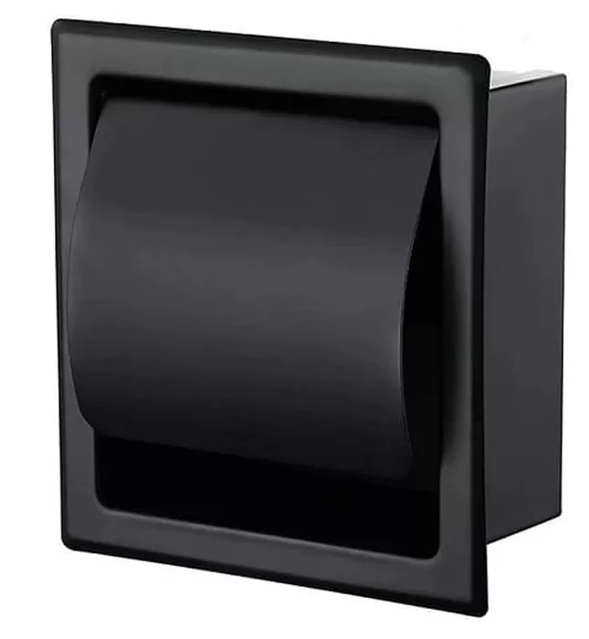 Hộp đựng giấy âm tường màu đen Miken MK-6610-B