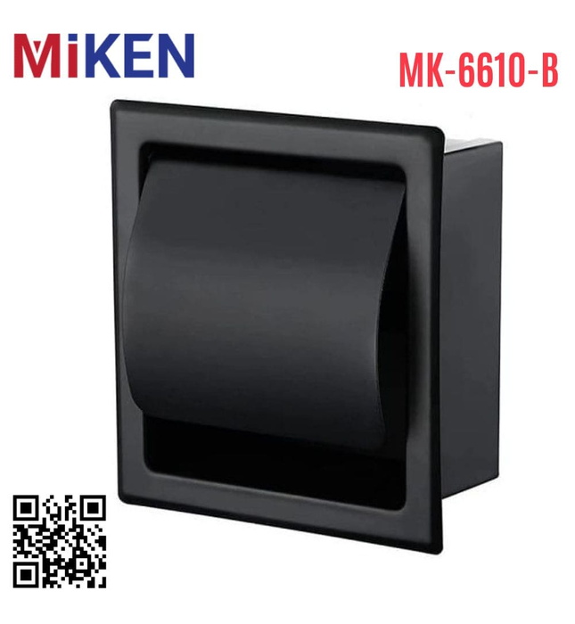 Hộp đựng giấy âm tường màu đen Miken MK-6610-B
