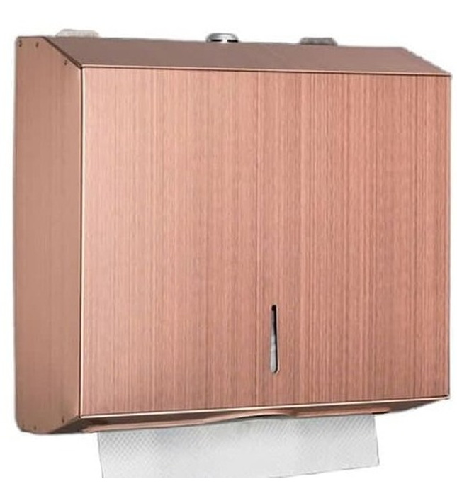 Hộp đựng giấy lau tay mạ màu đồng đỏ xước Miken MK-A724S